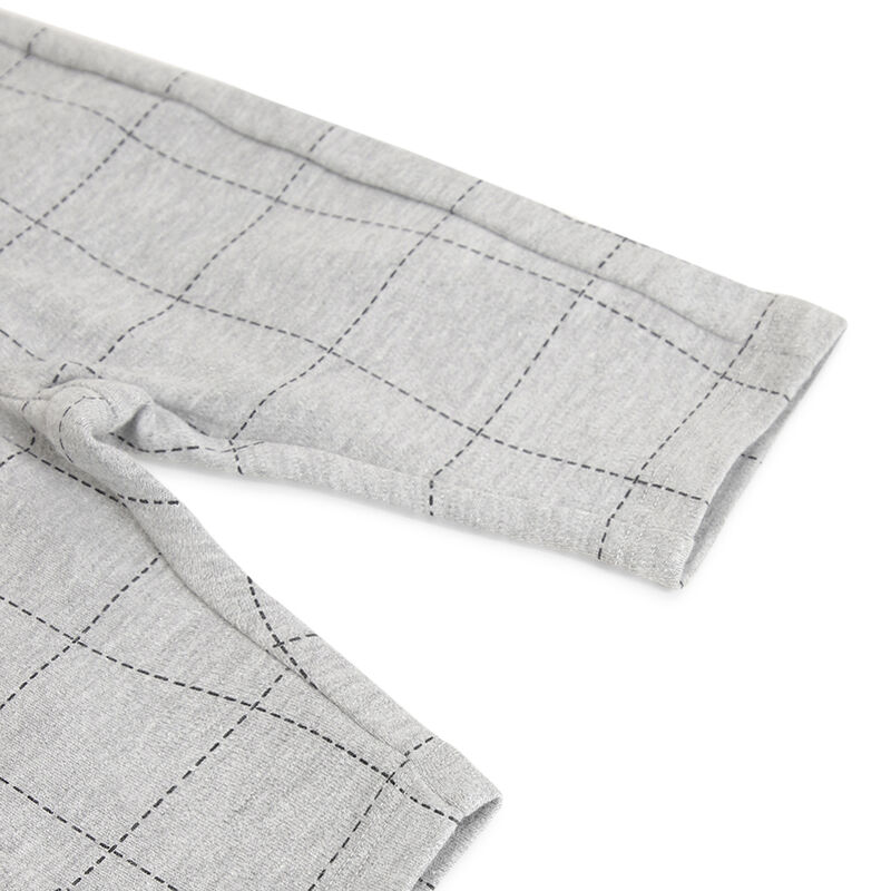 Boys Medium Grey Checkered Long Trousers image number 3